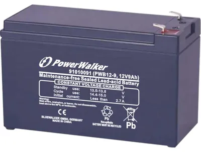 Produktbild von PowerWalker PWB12-9, Plombierte Bleisäure (VRLA), 12 V, 9 Ah, 127,5 A, 65 mm, 99 mm