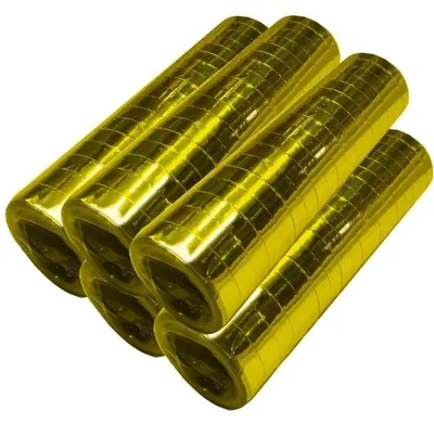 Produktbild von 5 Glitzer Luftschlangen gold metallic
