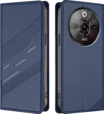 Immagine prodotto di Custodia per ZTE Nubia Focus Pro 5G, custodia a portafoglio in Finto cuoio con slot per schede e funzione stand Blau