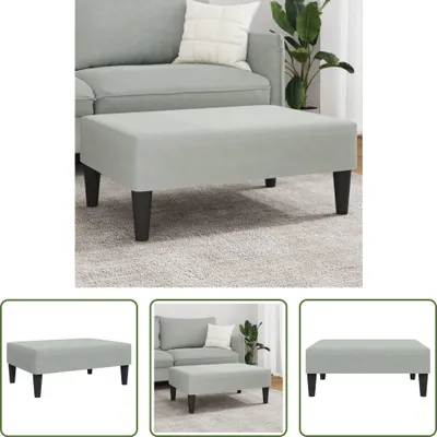 Zdjęcie produktu dla Podnóżek The Living Store jasnoszary 77x55x31 cm aksamitny