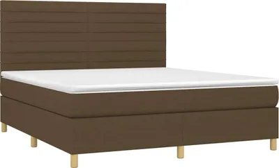 Produktbild von vidaXL Boxspringbett mit Matratze Dunkelbraun 180x200 cm Stoff