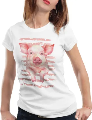Produktbild von style3 Schwein Damen T-Shirt hausschwein ferkel bauernhof, Größe:M