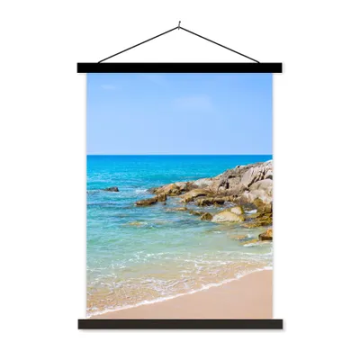 Produktbild von MuchoWow® Textilposter Strand - Meer - Tropisch - Sommer 120x160 cm mit schwarzem Rahmen - Magnetischer