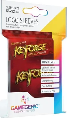 Obrázok produktu pre GGS10004 - Rukávy s logom KeyForge - červené (40 rukávov)