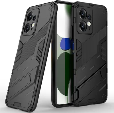 Produktbild von Armor Hülle für Xiaomi Redmi Note 12 4G, Hybrid PC TPU Bumper Stoßfestes Schutzhülle mit Standfunktion Schwarz
