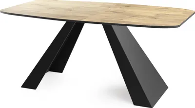Produktbild von Esstisch Monte im Modern Stil, Rechteckiger Tisch - Ausziehbar von 160 cm bis 200 cm, Pulverbeschichtete Schwarze Metallbeine - 160 x 80 cm - Lancelot Eiche