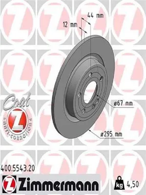 Produktbild von 2x ZIMMERMANN Bremsscheibe 400.5543.20 passend für MERCEDES-BENZ A-Klasse (W177)