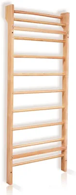 Produktbild von GOPLUS Sprossenwand, Turnwand, Kletterwand, Klettergerüst, Sportgerät, für Kinder und Erwachsene, Holz, 195x80x14 cm, bis 100 kg belastbar