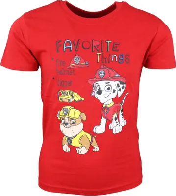 Produktbild von Paw Patrol Rubble Marshall Kinder T-Shirt – Rot / 128