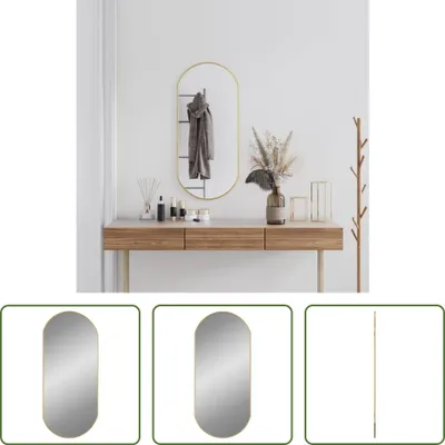 Obrázok produktu pre The Living Store Nástenné zrkadlo Golden 90x40 cm Oval