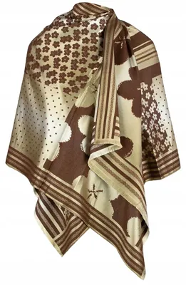 Produktbild von Agrafka Eleganter Schal mit Blumenmuster und Goldfäden