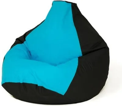 Image de Sako pouffe sac poire noir et bleu xl 130 x 90 cm