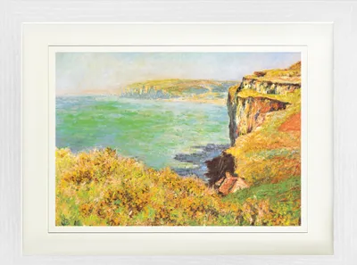 Produktbild von Claude Monet Gerahmtes Bild Mit Edlem Passepartout | Wand-Bilder | Im Bilderrahmen - Klippe in Varengeville, 1882 (30 x 40 cm)