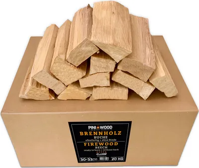 Produktbild von PINI Grillholz OHNE RINDE Buche 20 Kg Brennholz 30-33 cm für Pizzaofen Grill Smoker Kamin Feuerschale
