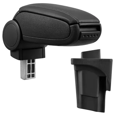 Armlehne Mittelarmlehne MAL Leder Bezug Schwarz für Seat Leon II 1P 2005-2012 – Produktansicht