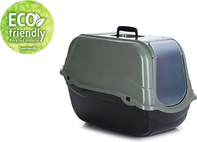 Produktbild von Beeztees Katzentoilette Romeo Eco grün/schwarz 57 x 39 x 41 cm