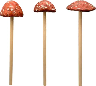 Produktbild von Pilz Keramik Garten Stecker Fliegenpilz 3sort. Wald rot Steinzeug Ø5,5cm