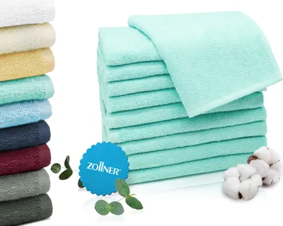 Produktbild von 10er Set Gästehandtücher 30x50 cm, 100% Baumwolle, türkis (mint)
