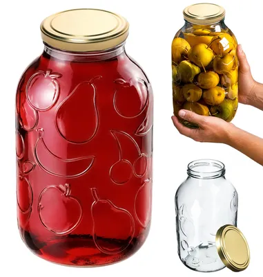 Image de KADAX Alen Bocal en verre 5000 ml, 100 mm + couvercle doré, 1 pièce