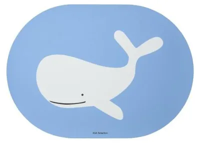 Produktbild von Asa Tischset Oval Buddies Wal Blau (46x33 cm)