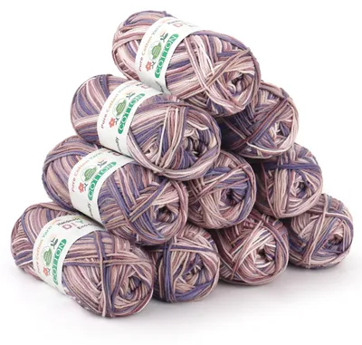 Zdjęcie produktu dla 100% bawełna, włóczka do szydełkowania i robienia na drutach, zestaw 10 sztuk po 50 g