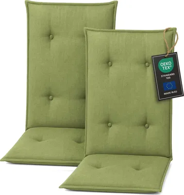 Obrázek produktu pro Pillows24 Polštář pro venkovní židle -120x50x8 cm / Zelená / Prošívané - Polštář, sedák na židli, sedák na zahradní nábytek, zahradní židle