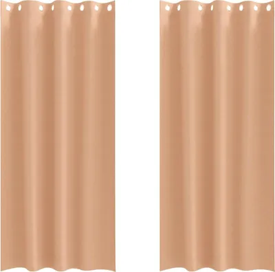 Image de vidaXL Rideaux occultants avec anneaux 2 pcs brun clair 260 x 140 cm