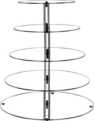 Productafbeelding van Famanu cupcake-standaard - transparante taartstandaard met 5 lagen - diameters van 15 cm, 18 cm, 22 cm, 26 cm en 30 cm