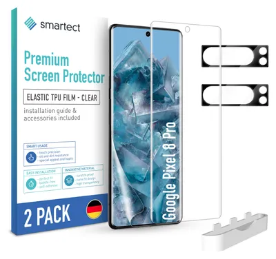 Produktbild von 2x TPU Schutzfolie Klar für Google Pixel 8 Pro + 2x Kameraschutz Panzerfolie