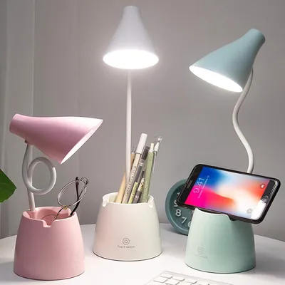 Produktbild von Schreibtischlampe, LED-Tischleuchte mit 3 Beleuchtungsmodi und Berührungssensor, 360° drehbare Schreibtischlampe mit dimmbarer Helligkeit zum Lesen, Lernen und Arbeiten (Grün)