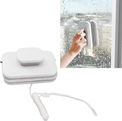 Produktbild von Doppelseitiger Magnetischer Fensterreiniger - Sicherer Robuster Fensterwischer Waschbürste - Großes Handgriff - Für den Hausgebrauch - Hohe Magnetische Fensterreinigung