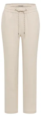 Zdjęcie produktu dla Spodnie damskie Cecil, model Slim Leg, wykonane z lnu, w kolorze beżowym (macadamia), fason Casual Fit