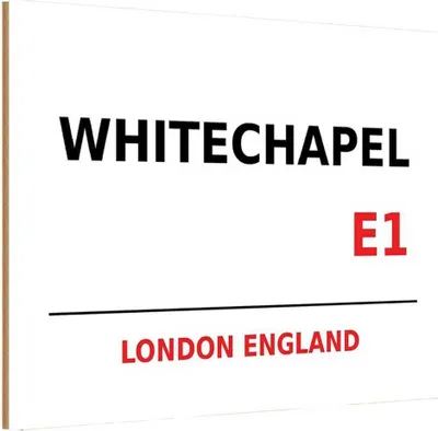 Produktbild von vianmo Holzschild 12x18 cm England Whitechapel E1