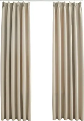 Produktbild von vidaXL Verdunkelungsvorhänge mit Haken 2 Stk. Beige 140x245cm