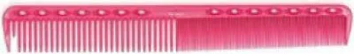 A pink comb on a white background.