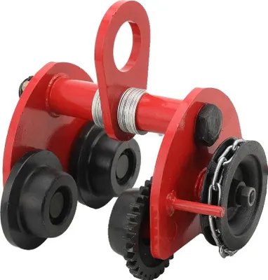 Image de Chariot de poussée/traction manuel, acier haute résistance, capacité de charge maximale 2,5 tonnes, capacité de charge sûre 1/2 tonne, dimensions 24 x 31 x 18,5 cm, longueur de chaîne 3 mètres