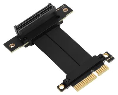 Obrázok produktu pre Predlžovací kábel pre grafickú kartu, Gen 4 GPU, PCIe 4.0 x4, 8 GB/s, 90°, pre M.2, WiFi, USB, zvukovú kartu, SSD, 10 cm / 3,9 palca