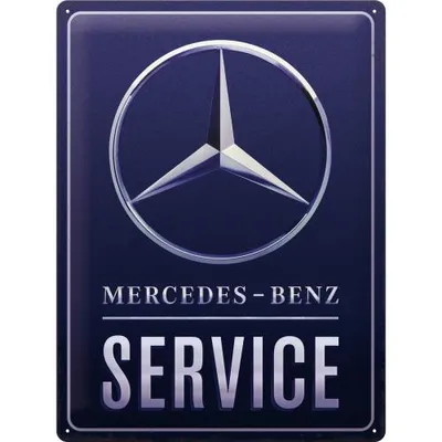 Image de Nostalgic-Art - Plaque en tôle 30 x 40 cm - Mercedes-Benz - Mercedes-Benz Service Blue