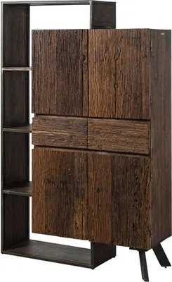 Image de MASSIVMOEBEL24 | Armoire en bois d'acacia et bois de récupération marron laqué SEVILLA #01