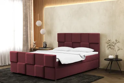Produktbild von Kaiser Möbel Boxspringbett 140x200 cm mit bettkasten matratze und topper ZEPHYR Rot