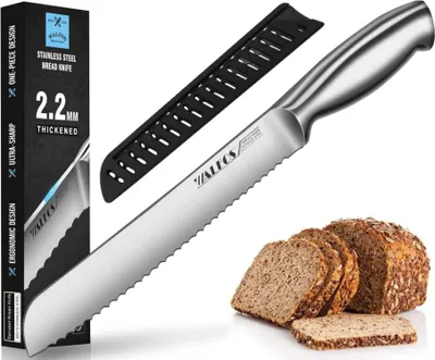 Produktbild von Walfos Brotmesser Edelstahl Wellenschliff 8-Zoll-Klinge Ergonomischer Griff