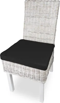 Produktbild von sunnypillow 4er Set Stuhlkissen 40 x 45 x 5cm | Polsterauflage Auflage für Stühle / Rattanstühle | Stuhlauflage mit Schleifenbändern | Indoor / Outdoor | Schwarz |