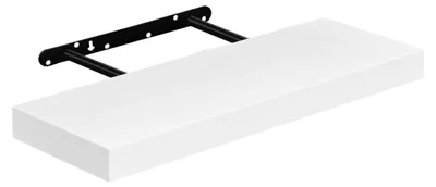 Image de Étagère murale, panneau mural, bibliothèque, étagère décorative, rangement mural en MDF, étagère suspendue, blanche, 40 x 14 x 3 cm