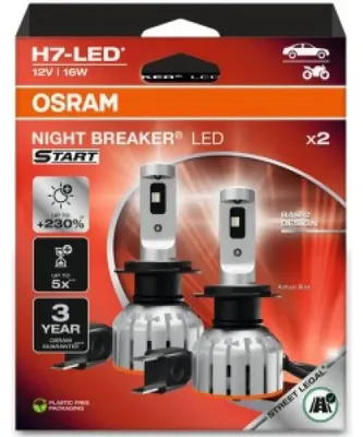 Obrázek produktu pro Osram H7-Led Night Breaker Start 6000K 16W 12V +230% Visející Skládací Krabička X2 Ks