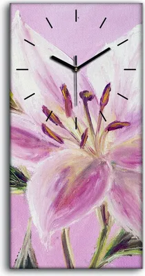 Produktbild von Wandkunst Leinwand Bild Uhr 30x60 Gemälde Blumen Pflanzen Blätter Kunst - schwarze Hände