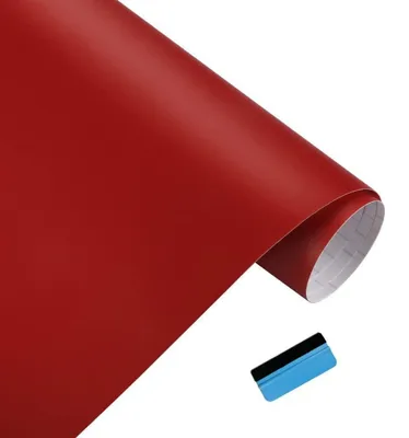 Obrázok produktu pre Matná vinylová fólia na dekoráciu automobilov a motocyklov, bezbublinová, červená, 50 cm x 150 cm