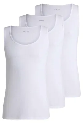 Produktbild von Boss - Ärmelloses Oberteil für Herren, Runder Auschnitt, Regulär (3er-Pack) GT33247 (L) (Weiß)