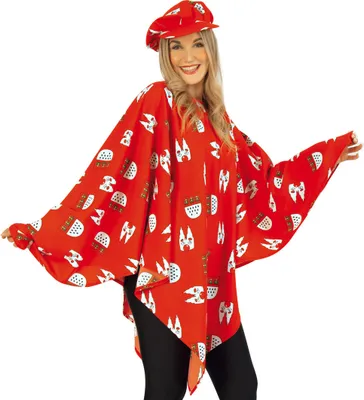 Produktbild von Poncho Umhang Kölle Alaaf Köln Karneval Fasching Party Universal Passend Rot