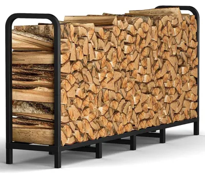 Productafbeelding van Houtopslagrek, 162 cm, verstelbaar, stabiel, metaal, zwart, 162x30x79 cm