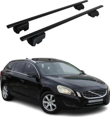 Produktbild von Dachträger Gepäckträger für Volvo V60 2011-2018 Grundträger ABE Schwarz 2x